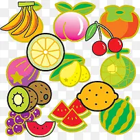 卡通水果香蕉水蜜桃西瓜梨子-空若网 卡通水果香蕉水蜜桃西瓜梨子-空若网