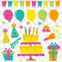 矢量彩色卡通生日-空若网 矢量彩色卡通生日-空若网