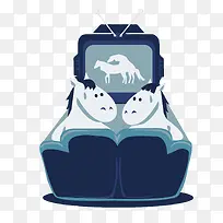 矢量看电视的小马-空若网 矢量看电视的小马-空若网