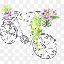 卡通可爱手绘花车-空若网 卡通可爱手绘花车-空若网