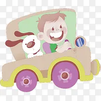 开车的小孩png矢量素材-空若网 开车的小孩png矢量素材-空若网