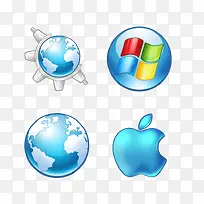 4个地球图标-空若网 4个地球图标-空若网