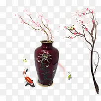 古典红色花瓶-空若网 古典红色花瓶-空若网