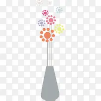 矢量扁平化花瓶与花-空若网 矢量扁平化花瓶与花-空若网