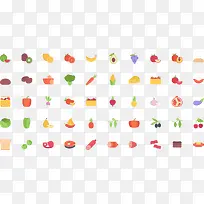 食物饮品彩色扁平图标icon-空若网 食物饮品彩色扁平图标icon-空若网