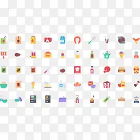 食物饮品彩色扁平图标icon-空若网 食物饮品彩色扁平图标icon-空若网