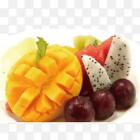 芒果葡萄水果拼盘-空若网 芒果葡萄水果拼盘-空若网