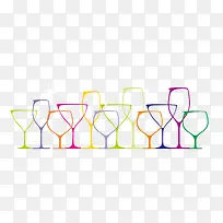 彩色酒杯线条-空若网 彩色酒杯线条-空若网