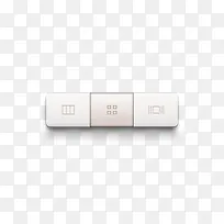 3个白色长方形按钮PSD素材-空若网 3个白色长方形按钮PSD素材-空若网