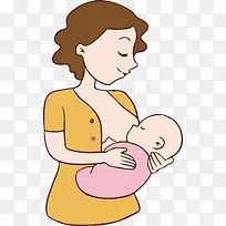卡通母乳喂养新生儿矢量-空若网 卡通母乳喂养新生儿矢量-空若网