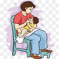 卡通母乳喂养矢量漫画-空若网 卡通母乳喂养矢量漫画-空若网