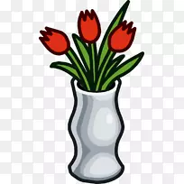 剪花俱乐部企鹅郁金香夹艺术花瓶-空若网 剪花俱乐部企鹅郁金香夹艺术花瓶-空若网