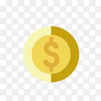 黄色圆形扁平化金币-空若网 黄色圆形扁平化金币-空若网