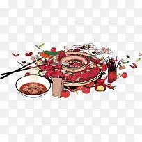 手绘火锅材料图片-空若网 手绘火锅材料图片-空若网