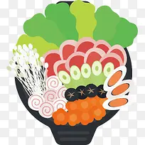 矢量图多彩的火锅蔬菜-空若网 矢量图多彩的火锅蔬菜-空若网