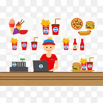 矢量点餐场景素材-空若网 矢量点餐场景素材-空若网