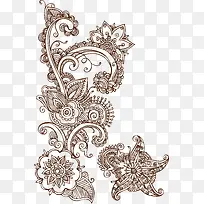 棕色植物图腾-空若网 棕色植物图腾-空若网