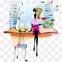 手绘靓丽女性-空若网 手绘靓丽女性-空若网