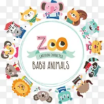 矢量卡通动物背景边框-空若网 矢量卡通动物背景边框-空若网