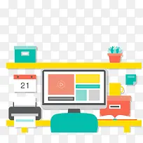 家庭办公矢量扁平化-空若网 家庭办公矢量扁平化-空若网