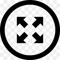 扩大四斜箭头符号在圆形按钮图标-空若网 扩大四斜箭头符号在圆形按钮图标-空若网