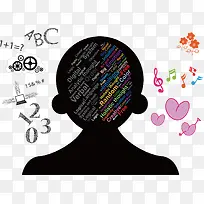 矢量图黑色头像数据英文字母知识-空若网 矢量图黑色头像数据英文字母知识-空若网