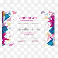 彩色三角漂浮花纹边框证书-空若网 彩色三角漂浮花纹边框证书-空若网