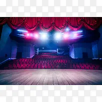 舞台中心太木红色紫色灯光地板-空若网 舞台中心太木红色紫色灯光地板-空若网