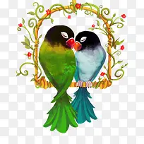 水彩爱情鸟-空若网 水彩爱情鸟-空若网
