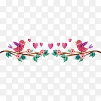 水彩手绘情人节爱情鸟-空若网 水彩手绘情人节爱情鸟-空若网