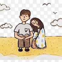 沙滩情侣-空若网 沙滩情侣-空若网