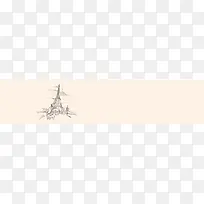 简约素描埃菲尔铁塔背景banner-空若网 简约素描埃菲尔铁塔背景banner-空若网