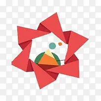 橙色六角星不规则图形-空若网 橙色六角星不规则图形-空若网