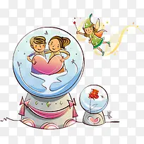 水晶球卡通人物插画-空若网 水晶球卡通人物插画-空若网