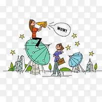 呐喊的人插画-空若网 呐喊的人插画-空若网