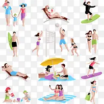 海边娱乐活动矢量素材-空若网 海边娱乐活动矢量素材-空若网