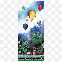 矢量热气球-空若网 矢量热气球-空若网