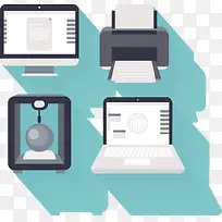 电脑设备扁平化设计矢量-空若网 电脑设备扁平化设计矢量-空若网