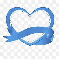 蓝色爱心丝带-空若网 蓝色爱心丝带-空若网
