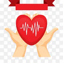 手捧红心贺卡矢量图-空若网 手捧红心贺卡矢量图-空若网