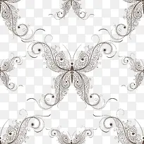 蝴蝶花纹矢量设计-空若网 蝴蝶花纹矢量设计-空若网