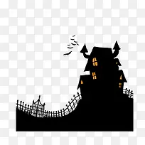 万圣节城堡剪影矢量素材-空若网 万圣节城堡剪影矢量素材-空若网