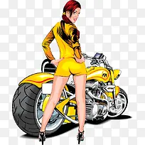 性感美女与跑车矢量素材,-空若网 性感美女与跑车矢量素材,-空若网