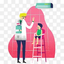 卡通手绘医疗人物插画-空若网 卡通手绘医疗人物插画-空若网