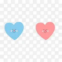 可爱风粉蓝爱心按钮-空若网 可爱风粉蓝爱心按钮-空若网