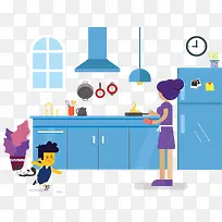 厨房辛苦做饭的妈妈-空若网 厨房辛苦做饭的妈妈-空若网