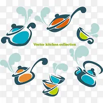 漂浮彩色小清新厨房用品-空若网 漂浮彩色小清新厨房用品-空若网