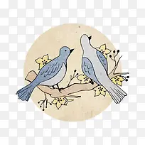 手绘树枝和鸟-空若网 手绘树枝和鸟-空若网