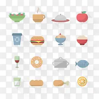 16款精致食物图标矢量图-空若网 16款精致食物图标矢量图-空若网