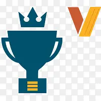 矢量蓝色扁平化奖杯-空若网 矢量蓝色扁平化奖杯-空若网